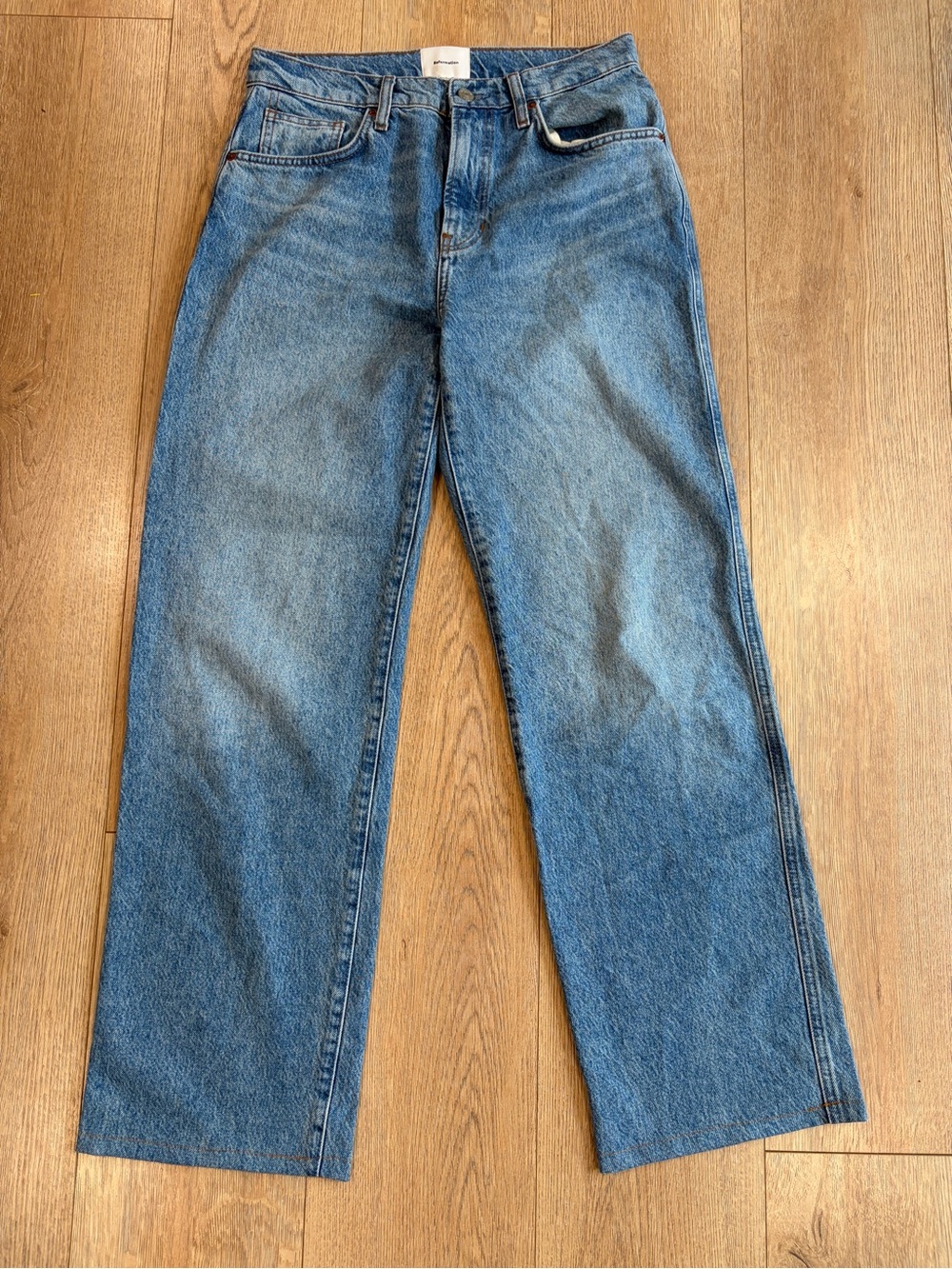 Reformation Val 90s Mid Rise Straight Jeans Medium Wash Size 27